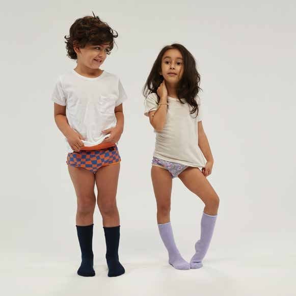 Kidswear: white tees and printed briefs